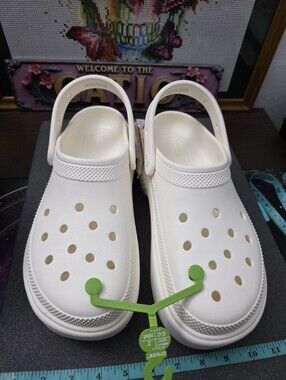 NWT White Crocs Stomp Clogs